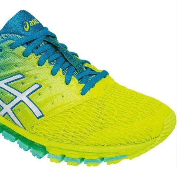 Asics GEL-Quantum 180 Performance Running Shoe, 8.5, Safety Yellow and Blue - Picture 2 of 11